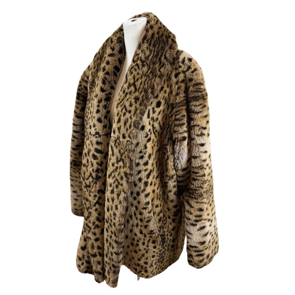 Vintage Shaytoon Faux Fur Leopard Print Coat – Medium